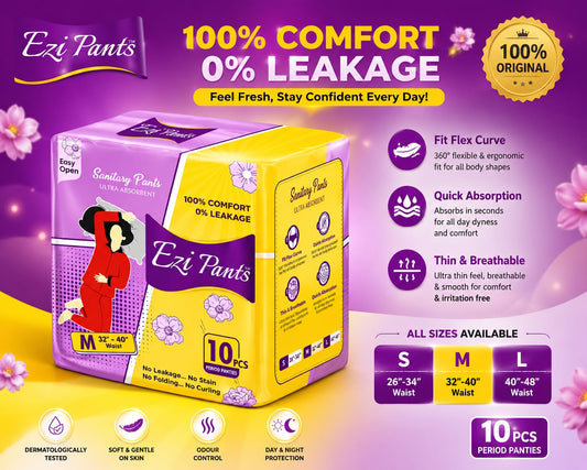 Ezi Pants Sanitary Pants – 100% Comfort & Leak Protection